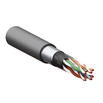 Кабель Кабель витая пара F/UTP кат.5E 4 пары solid внешн. LDPE черн. TERACOM EKF TRC-5EFTP-04PE-BK-OUT3