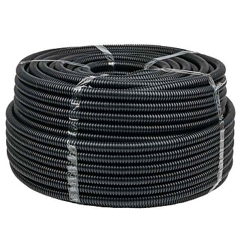 Труба гофрированная d20мм с протяжкой безгалоген. трудногорючая (FRHF) черн. (уп.100м) Plast EKF FRHF-20 