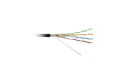 витая пара U/UTP кат.5E 4x2x24AWG solid PE Outdoor UUTP4-C5E-S24-OUT-PE-BK-500 черн. (м) Hyperline 49118
