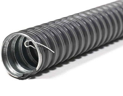 Металлорукав в ПВХ изоляции МРПИ нг  10  (50 м/уп.) серый ГОФРОМАТИК 
