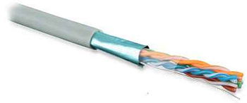 Кабель витая пара F/UTP кат.5E 4x2x24AWG solid LSZH FUTP4-C5E-S24-IN-LSZH-GY-305 сер. (уп.305м) Hyperline 45788