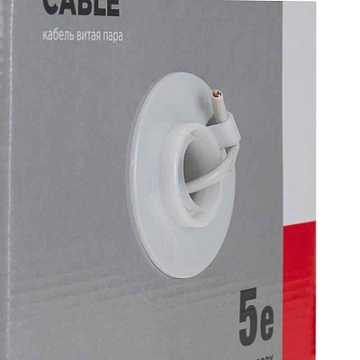витая пара U/UTP, CAT 5e, PVC, 2PR, 24AWG, INDOOR, SOLID, серый, 305м REXANT