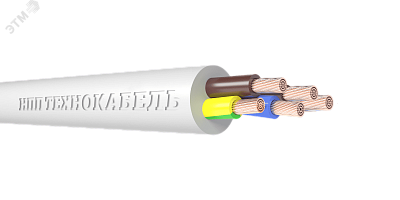 ПВС 5х1.5 (4х1.5+1х1.5) 380В Б (бухта) (м) Технокабель 00-00148779