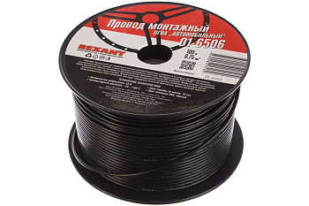 Провод ПГВА 0.75 Ч бухта (м) Rexant 01-6506 одножильный