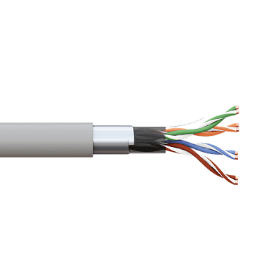 витая пара F/UTP кат.5E 4x2x24AWG solid CCA PVC сер. (м) Net.on 01-1001