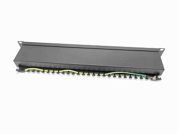 Патч-панель 19 1U кат.5E экранир. 24 порта RJ45 Dual IDC TOKOV ELECTRIC TKE-PP-5E-1U-24P-STP 