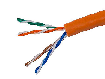 Кабель витая пара U/UTP, CAT 5e, ZH нг(A)-HF, 4PR, 24AWG, INDOOR, SOLID, оранжевый, 305м REXANT