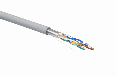 Кабель витая пара F/UTP кат.5E 4 пары 24 AWG solid PVC сер. TERACOM PRO EKF TRP-5EFTP-04PVC-GY-IN3