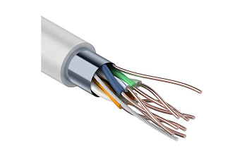 Кабель витая пара F/UTP 4x2x24AWG кат.5E solid CU PVC сер. (м) Rexant 01-0143