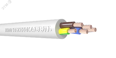 ПВС 5х1.5 (4х1.5+1х1.5) 380В Б (бухта) (м) Технокабель 00-00148779