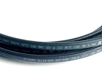 Кабель нагревательный саморег. строительного применения (трубы) 20Вт/м 16AWG термопласт Extherm SXLL20-2CR