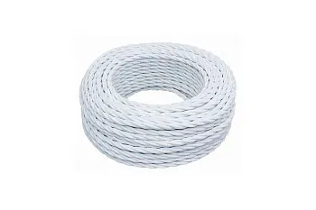 Провод ретро 2x1.5 матов. бел. (уп.50м) Bironi B1-424-71-50