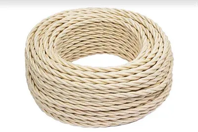 Провод ретро 3x1.5 матов. зол./песочн. (уп.20м) Bironi B1-434-719-20