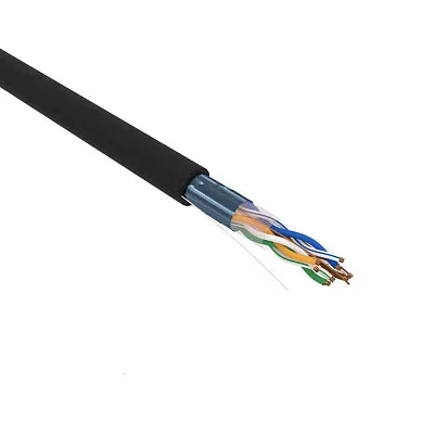 витая пара F/UTP, CAT 5e, ZH нг(A)-HF, 4PR, 24AWG, OUTDOOR, SOLID, черный, 305м, REXANT