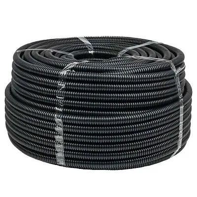 Труба гофрированная d20мм с протяжкой безгалоген. трудногорючая (FRHF) черн. (уп.100м) Plast EKF FRHF-20 