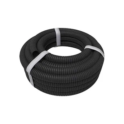 Труба гофрированная ПНД d32мм с протяжкой черн. (уп.25м) Rexant 28-0032-3 