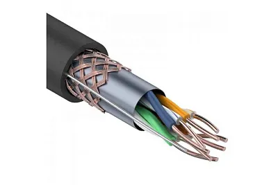 витая пара SF/UTP кат.5E 4x2x0.51 медь наружн. прокл. черн. (м) Rexant 01-0344