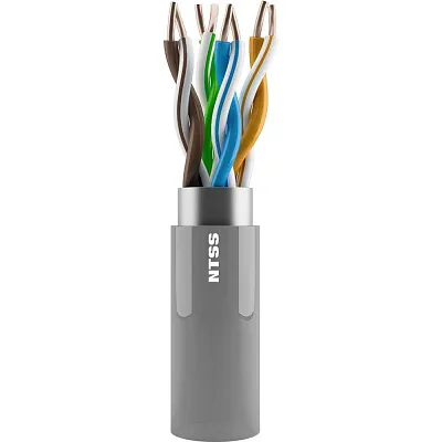витая пара F/UTP кат.5E 4x2x24AWG solid LSZH FUTP4-C5E-S24-IN-LSZH-GY-305 сер. (уп.305м) Hyperline 45788