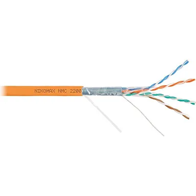 F/UTP 4 пары кат.5e класс D 100МГц ож BC чистая медь внутр. LSZH нг(В)-HF оранж. (уп.305м) NETLAN EC-UF004-5E-LSZH-OR