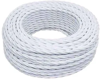 Провод ретро 3x2.5 матов. бел. (уп.150м) Bironi B1-435-71-150